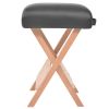 2-Zone Folding Massage Table and Stool Set 3.9" Thick Black