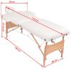 2-Zone Folding Massage Table and Stool Set 3.9" Thick White