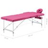 Foldable Massage Table 3 Zones Aluminum Pink